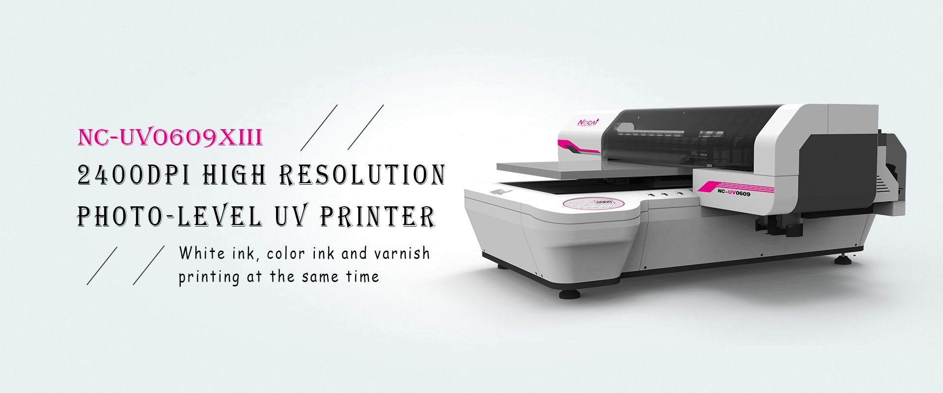 A1 UV printer with dual heads and varnish